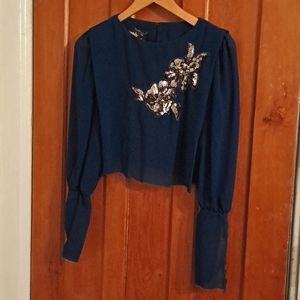 Ursula of Sweden Vintage Blouse w/Sequined Embellishment